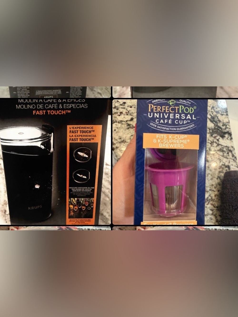 Lot of 2 Krups  Electric Spice and coffee grinder and universal K Cup NWT